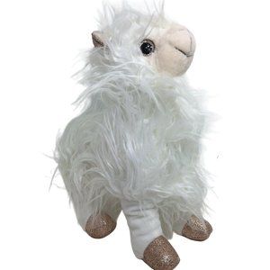 Hobby Lobby Llama Alpaca Plush Shaggy White Gold Sparkly Feet Glitter Eyes Ears